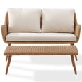 thumbnail image 3 of Crosley Landon 2 Piece Wicker Patio Sofa Set in Light Brown and Oatmeal, 3 of 15