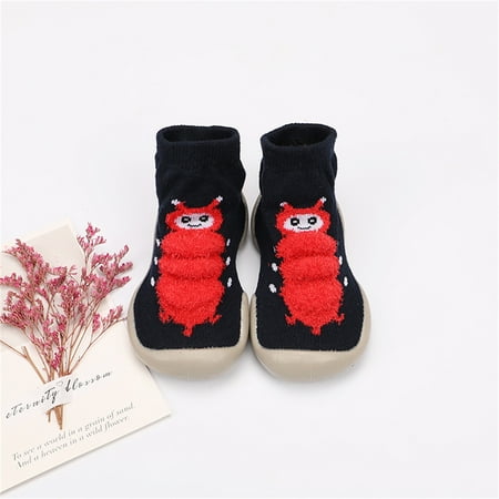 

TOWED22 Toddler Boy Sneaker Shoes Baby Toddler Baby First Socks Elastic Non-slip Walkers Baby Shoes Kids Sneakers Black