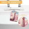 thumbnail image 3 of Alpaca Square PU Leather Luggage Tags, 2 Pack, with Privacy Cover and Stainless Steel Ring - Suitable for Travel, Backpack, Handbag - Bag Tags, Handbag Tags, 3 of 7