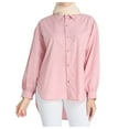 thumbnail image 2 of Fesfesfes Womens Yellow Tshirt Women Solid Color Lapel Casual Long-Sleeved Pocket Shirt Ladies Tops Free Size(US:4-10), 2 of 6