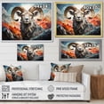 thumbnail image 4 of Designart "Guardian Geometric Goat Mountain wall decor" Animals Floater Framed Canvas Print, 4 of 7