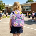 thumbnail image 2 of Weebloom School Backpack For Kids Girls Cute Adorable Butterfly Pattern Kindergarten Backpack Bookbag Preschool Elementary Purple, 2 of 5