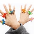 thumbnail image 4 of 20pcs PVC Dinosaur Finger Rings Funny Cartoon Finger Puppets Party Favors for Children Kids (Random Color), 4 of 7