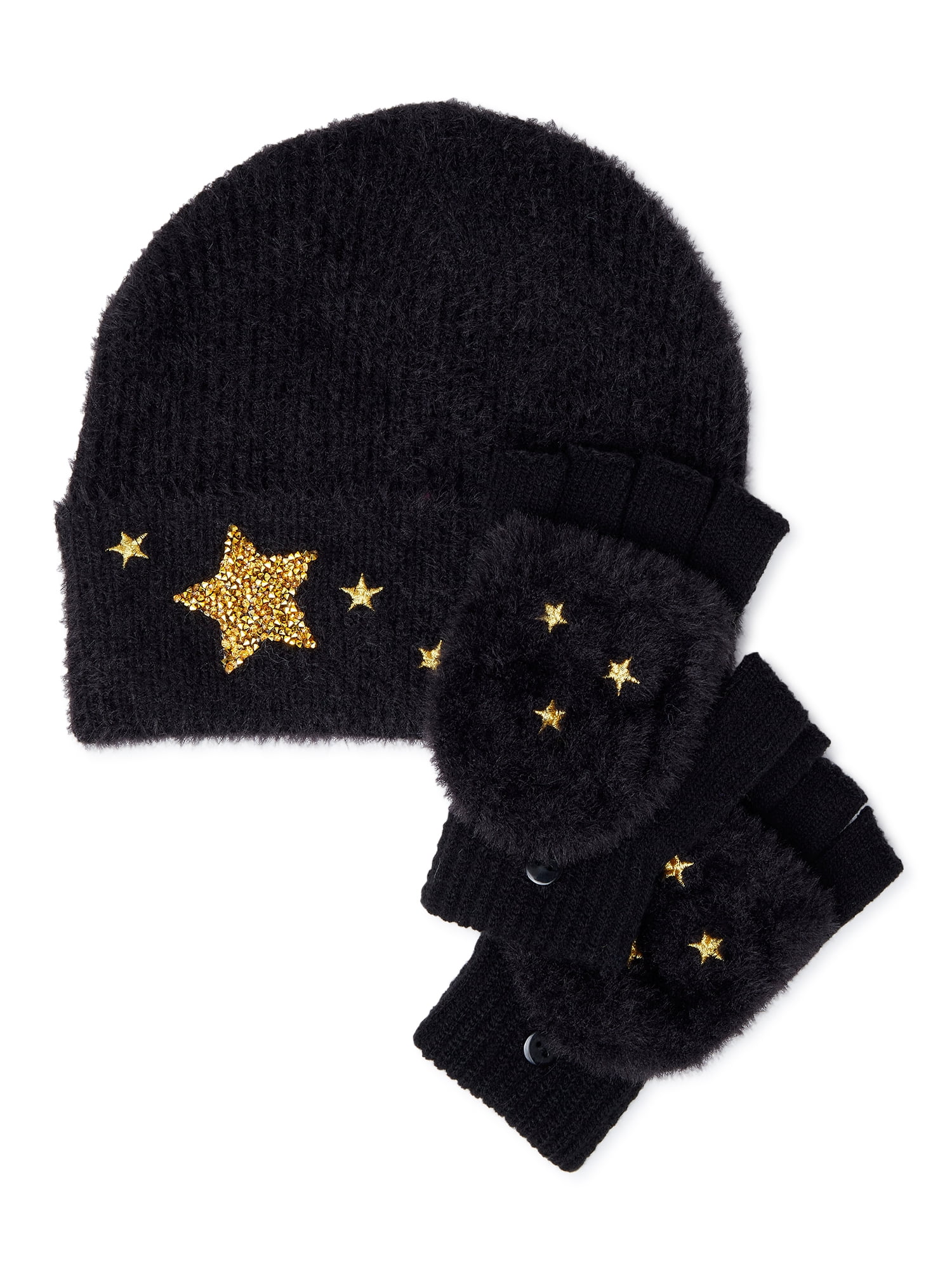 Generic Girls Starry Night Hat and Gloves Set, 2-Piece