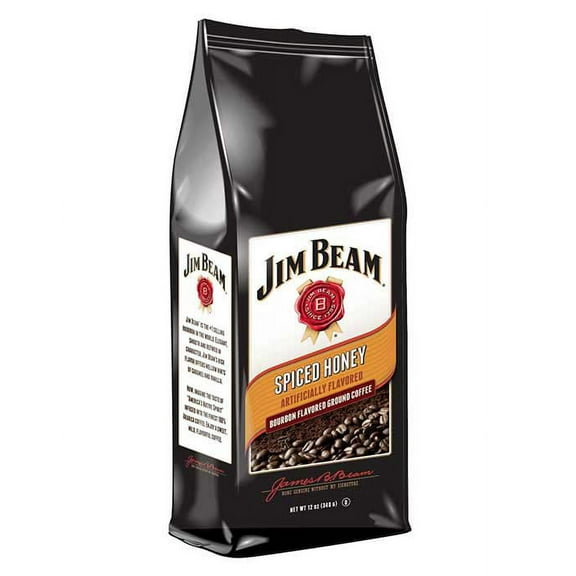 Jim Beam Spiced Honey Bourbon Flavored Ground Coffee, Medium Roast, 12 Oz