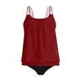 thumbnail image 3 of Trajes de Baño de Corte Alto para las Mujeres sin Mangas Sólido Empuje-Up Acolchado Traje de Baño Set, Ropa de Playa Sexy con Almohadilla de Pecho, Verano de Poliéster, 3 of 4