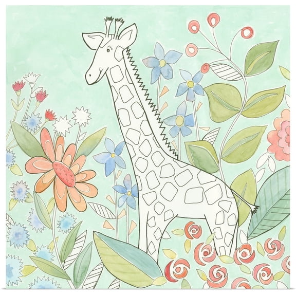 Great BIG Canvas | Rolled Megan Meagher Poster Print entitled Nick's Animal Garden III