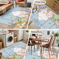 thumbnail image 5 of Area Rugs 2.7'x5', Spring Easter Carpet for Living Room Bedroom Dining Room, Rabbit Ears Foot Colorful Eggs Wooden Plank Throw Kitchen Rugs Non Slip Washable Rectangle Indoor Outdoor Rugs, 5 of 8