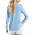 thumbnail image 4 of Coorders Women's Long Sleeve UPF 50+ UV Sun Protection Shirts, Beach Sun Quick Dry Swimming Protection T-Shirt/Hoodie for Outdoor Hiking, BlueSize, XL, 4 of 8