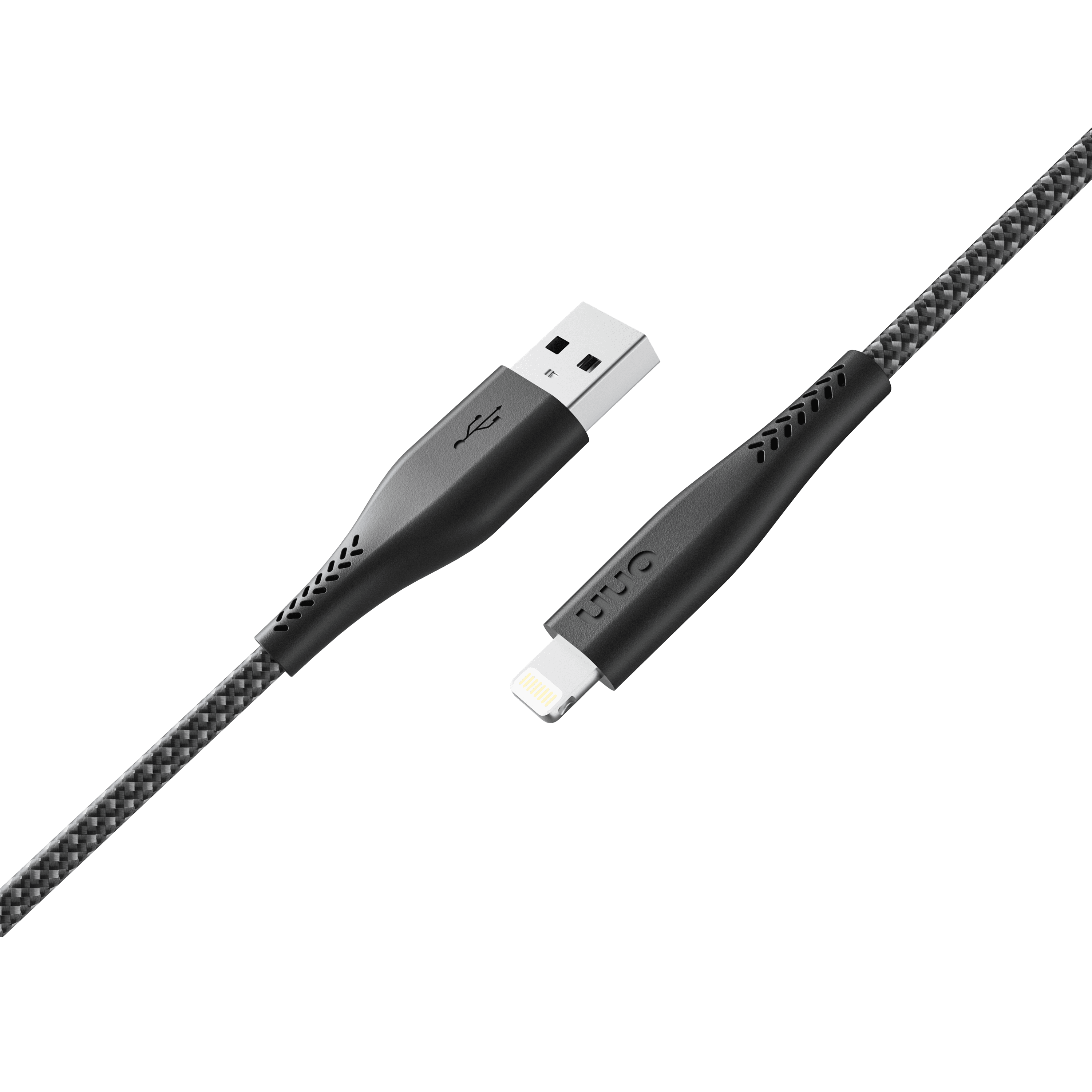 onn 3ft Lightning to USB-A Soft-touch Braided Charging Cable, MFi Certified, Black