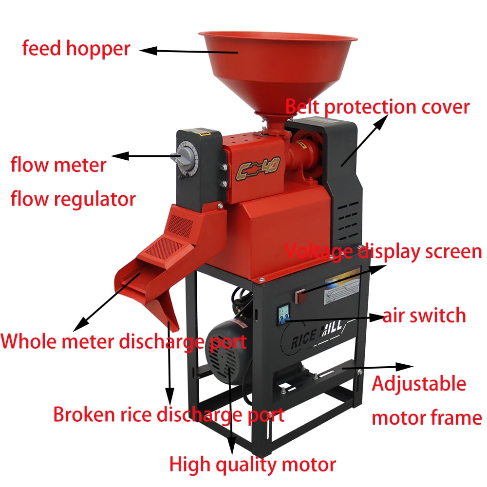 INTSUPERMAI Commercial Rice Mill Machine Wheat Rice Sheller Rice Thresher 220V