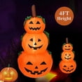 thumbnail image 1 of Pumpkin Halloween Inflatables 4FT Pumpkins LED Blow Up Terror Inflatable Props With Fixed Stakes Tethers for Outdoor Garden Yard Party Decoration, 1 of 5