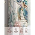 thumbnail image 6 of Blue Sea Turtle Coastal Sheer Curtains 96 Inch Length 2 Panels Set, Vintage Summer Beach Coral Ocean Voile Window Treatment Semi Sheer Long Curtains Drapes for Bedroom/Living Room/Kitchen 52"x96"x2, 6 of 7