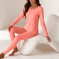 thumbnail image 5 of QSAWXQZ Women's 2PC Thermal Long Underwear Top and Leggings Set Crew Neck Long Sleeve Fleece Lined Stretch Winter Lightweight Base Layer 3XL, 5 of 8