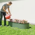 thumbnail image 2 of Green Galvanized Raised Garden Bed Kit - 59" Metal Planter Box for Balcony, Patio & Garden - Weather-Resistant, Safe Edging Design, 2 of 7