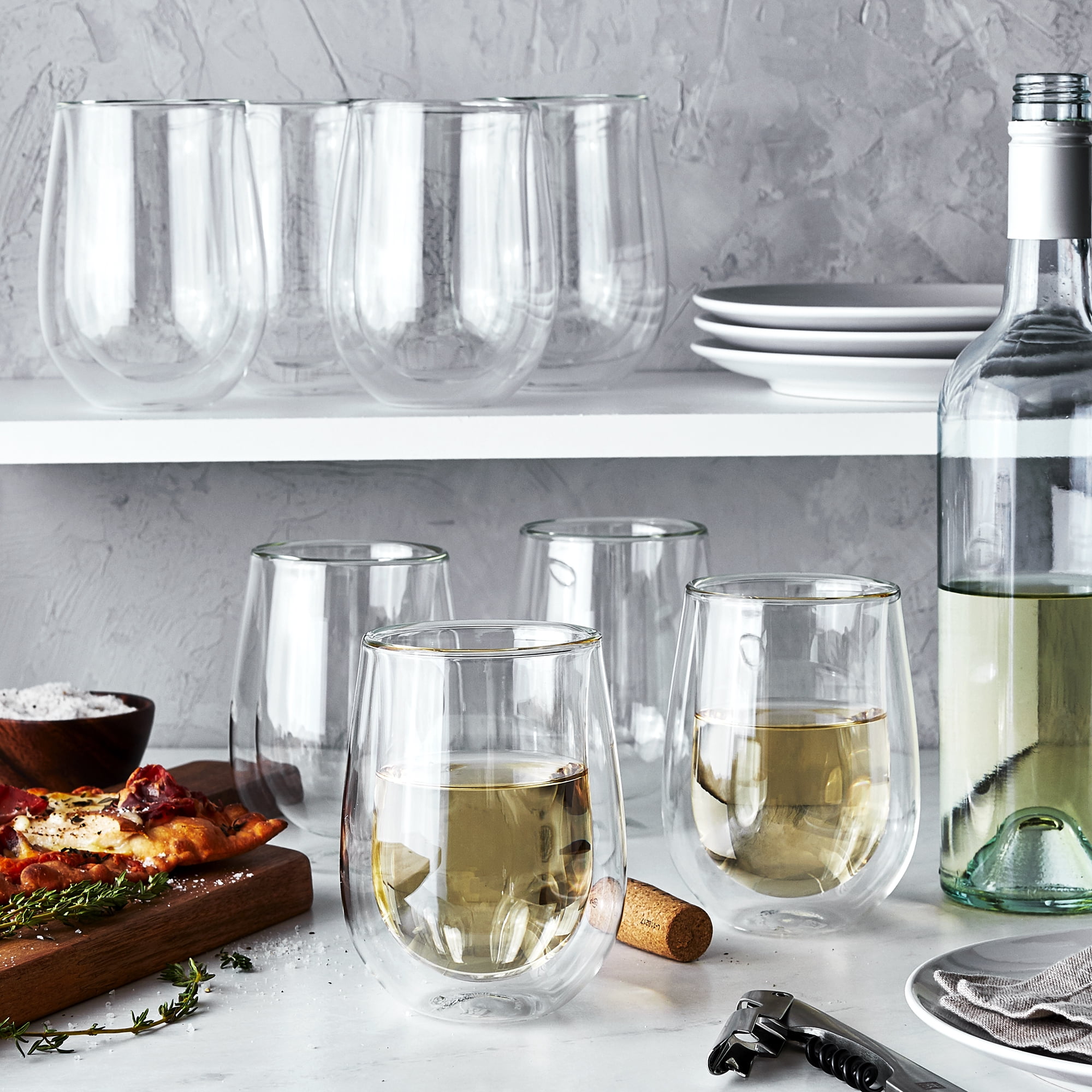 ZWILLING Sorrento 8-pc Double-Wall White Wine Stemless Glass Set