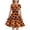 Orange, variant on HNMKIU Halloween for Girls Halloween Party Dress Style Lace Up Short Sleeve A Line For Kids Holiday Celebration Dance Outfit Orange - 7-8 Years