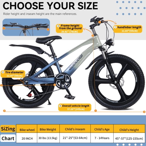 imerelez 20 Inch Mountain Bike for Ages 6-12 - 7-Speed Steel Frame, Dual Disc Brakes, 20x1.75" All-Terrain Tires, 4 Color Options,Blue