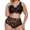 Black, variant on Bra Brief Sets Plus Size Floral Lace V Neck High Waist 2 Piece Set Without Underwire for Women Green M