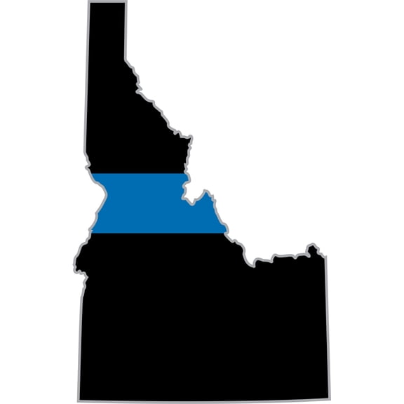 3.8 Inch Thin Blue Line Idaho State Decal