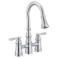 thumbnail image 1 of Moen S73204 Weymouth Two Handle Pulldown Bridge Kitchen Faucet, Chrome, 1 of 5