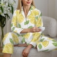 thumbnail image 6 of Pajama Sets for Women 2 Pcs, Lemon slices Button Down Long Sleeve Sleepwear Lounge PJ Sets, 6 of 6