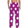 thumbnail image 3 of Daiia Purlpe And White Polka Dot Men's Sleep Pant with Pockets and Drawstring,Pajama Pants-Large, 3 of 9