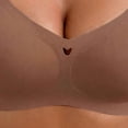 thumbnail image 5 of Zpanxa Bras for Women No Underwire Solid Seamless Wireless Bra V-Neck Adjustable Thin Straps Scalloped Hem Center Heart Detail Pullover Style, 5 of 5