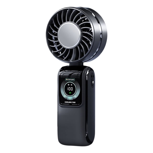 Digital Display Handheld Fan, Portable High Speed Turbine Fan for Desk and Neck Use, Folding Cooling Fan with Adjustable Modes