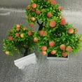 thumbnail image 5 of Lohuatrd Fresh-keeping Natural Plastic Artificial Bonsai Realistic Fake Peach Tree with Pot Home Decor, 5 of 7