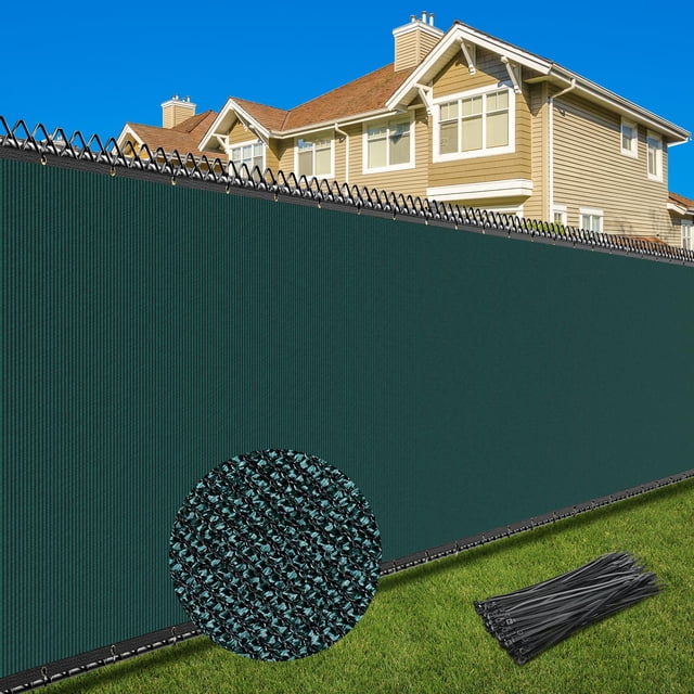 Pantalla de privacidad para cerca Patiobay 6 x 15 m, resistente, verde oscuro