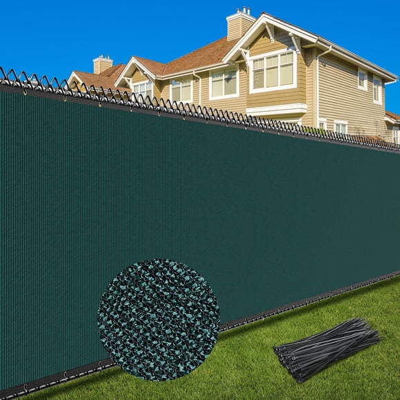 Pantalla de privacidad para cerca Patiobay 6 x 15 m, resistente, verde oscuro