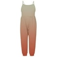 thumbnail image 2 of Jewelreauty Toddler Girl Cute One Piece Jumpsuits Sleeveless Strap Gradient Rompers Summer Outfits with Pockets (2-3 Years, Khaki/Red), 2 of 5