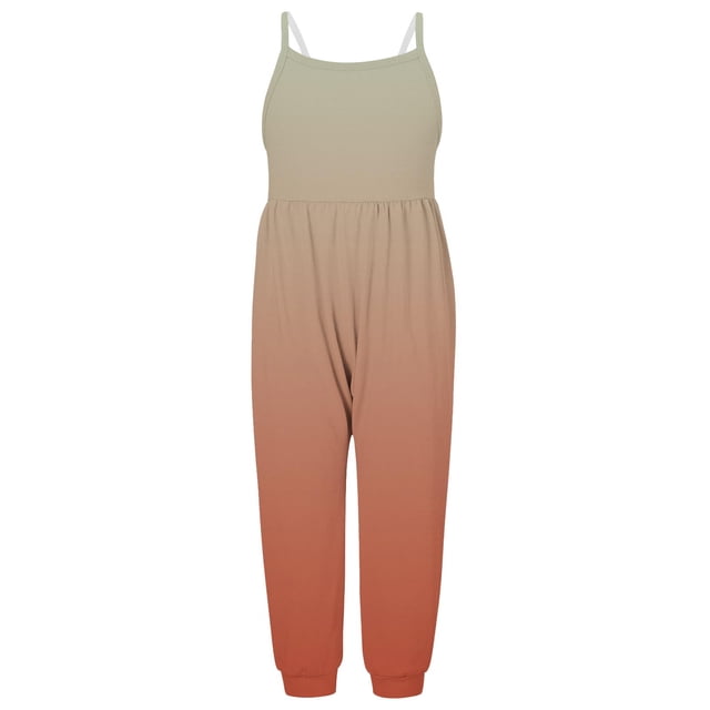 Plebaso Baby Girls Playsuit Strap Rompers Gradient Color Suspenders Jumpsuit Pants Baby Summer Clothes