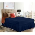 thumbnail image 2 of Double Elastic Bed Skirt Ruffle - Microfiber Bed Skirt Adjustable Twin Bed Navy, 2 of 4