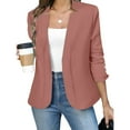 thumbnail image 2 of VISALY Cropped Cardigan Thin Cardigans Lightweight Fall Clothes Fashion Long Sleeve Notch Cardigans Open Front Slim Fit Work Cropped Jackets Coat Brown Jackets Dress Cardigan Comfy Sweaters Pk2 Xl, 2 of 7