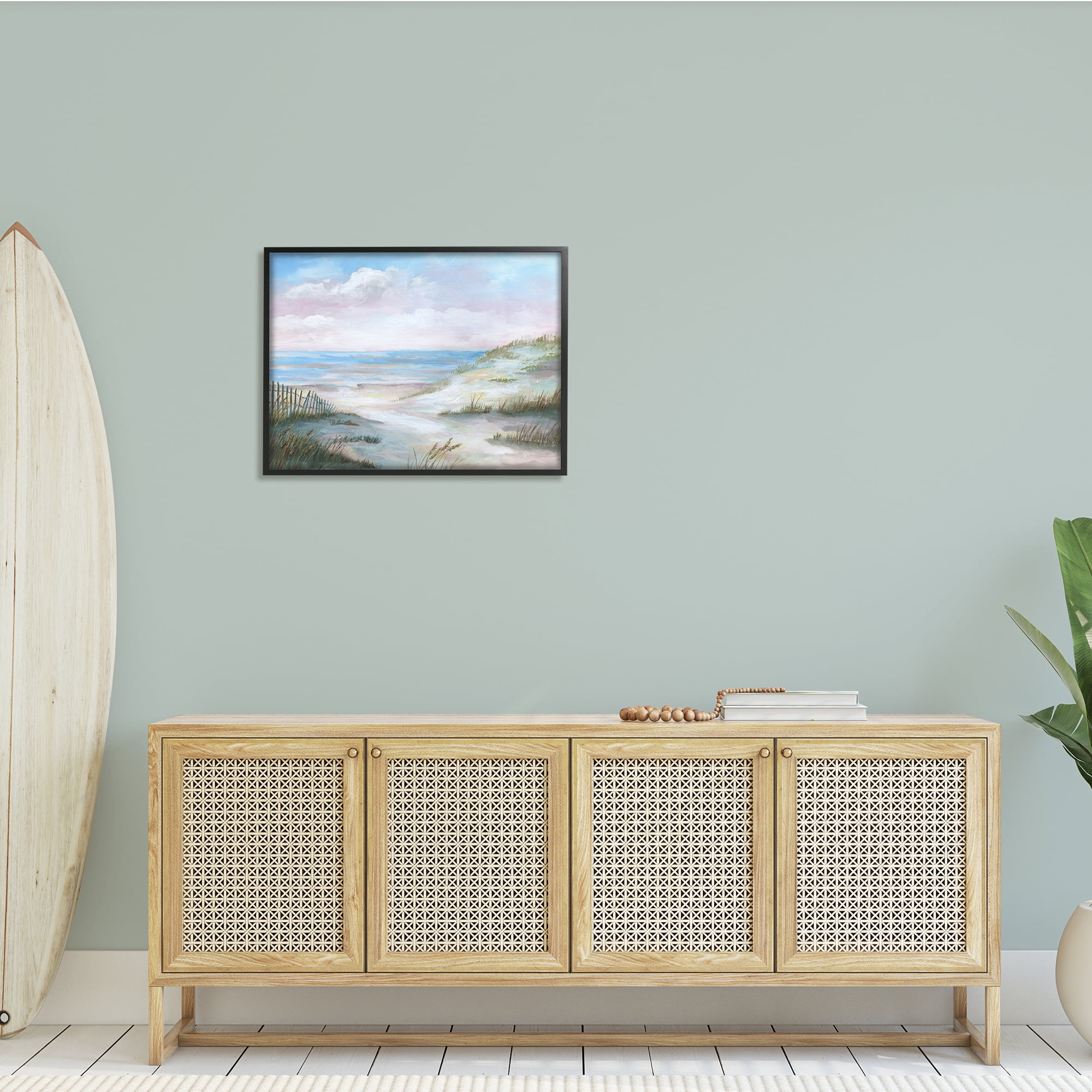 Stupell Indtries Rolling Beach Sand Dunes Soft Pink Beach Sky,30 x 24,Design by Nan