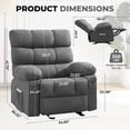 thumbnail image 2 of JMYMRY Rocker Recliner Chair with Side Pockets, Adjustable Lounge Chair with Elegant Design for Living Room, Bedroom, Grey, 2 of 7