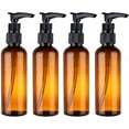 thumbnail image 1 of 4pcs 120ml Refillable Plastic Pump Dispenser Bottles for Lotion Massage Oil Shampoo Containers Round Pump Bottles Brown, 1 of 4