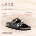 thumbnail image 3 of Cushionaire Lang Slip On Cork Footbed Sandals for Women – Comfortable Slides with Adjustable Buckle, Casual Summer Sandals for Women, 3 of 8