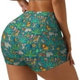 thumbnail image 2 of Sigee Jungle Animals Print Women's High Waist Workout Shorts - Squat Proof, Tummy Control, Yoga and Gym Activewear-Medium, 2 of 9