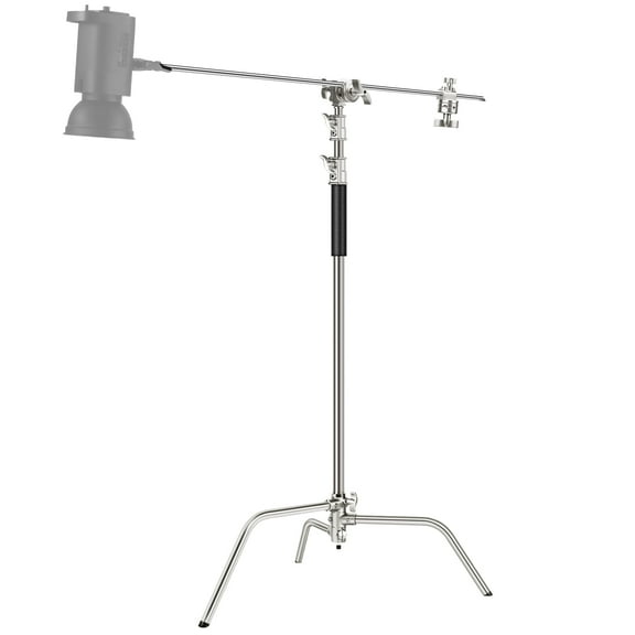 Neewer SC320 Pro C-Stand - 10.5ft, w/4.2ft Boom Arm & 2 Grip Heads, for Studio Lighting