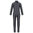 thumbnail image 4 of Rswnyirn Kids Girls Boys One Piece Gymnastics Full Body Bodysuit Long Sleeve Ballet Dance Jumpsuit Dark Grey 7-8, 4 of 7