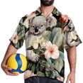 thumbnail image 4 of Koala Men's Casual Hawaiian Button Down Short Sleeve Summer Beach Printed Shirt, 4 of 6
