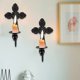 thumbnail image 3 of 1 juego de candelabro de pared de hierro, candelabro de pilar, candelabro con forma de cruz, 3 of 7