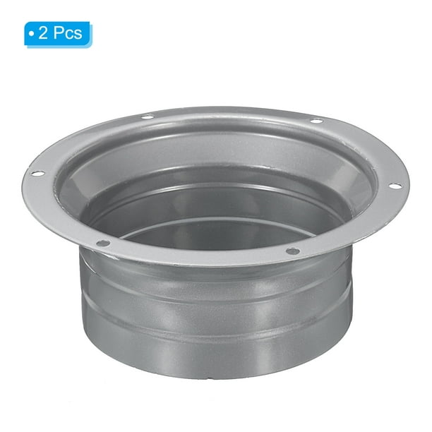 Uxcell 4 Inch Duct Connector Flange Metal Fitting Straight Pipe Flange  Round Ventilation Duct 2 Pack