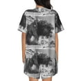 thumbnail image 6 of Fuzoiu Heroic Lion Encounter Print Women's Short-Sleeved Pajama Set,Lounge Sleepwear Set,Womens Pajama Sets 2 Piece,Button-Up Top and Shorts with Pockets-3X-Large, 6 of 7