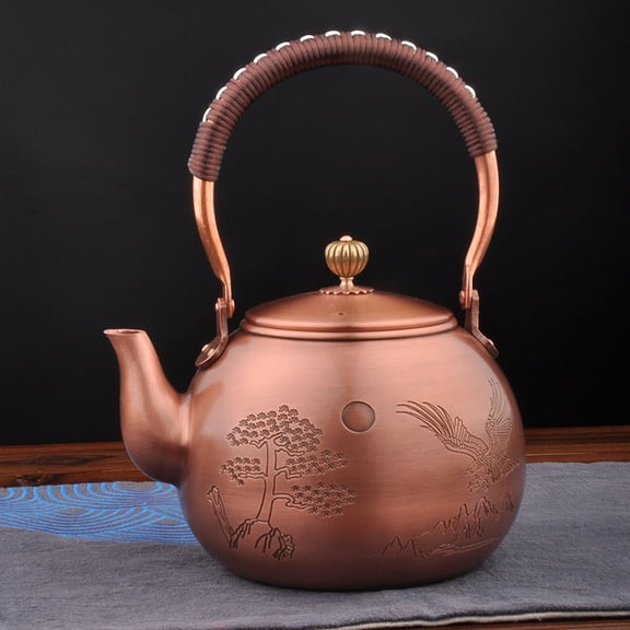 Wollet Pure Copper Pot, Boiling Water Kettle, Copper Tea Pot, Handmade Copper Pot, 1.6L , Kung Fu Tea Set