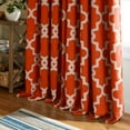 thumbnail image 2 of TOWN & COUNTRY EVERYDAY Ironwork Geo Trellis Sateen Indoor Curtains, Room Darkening Blackout, Grommet Top, Energy Efficient, 2-Pack Set, 52"x84", Mecca Orange, 2 of 10