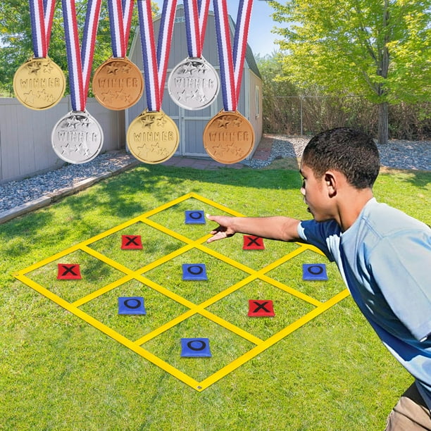 Puf gigante VANPET para jugar al aire libre Tic Tac Toe Lawn Game